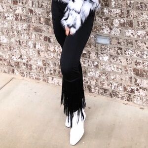 Black Fringe Pants